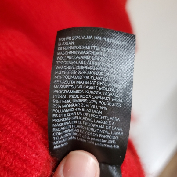 H&M Red Mohair Blend Oversized Sweater - Picture 3 of 7